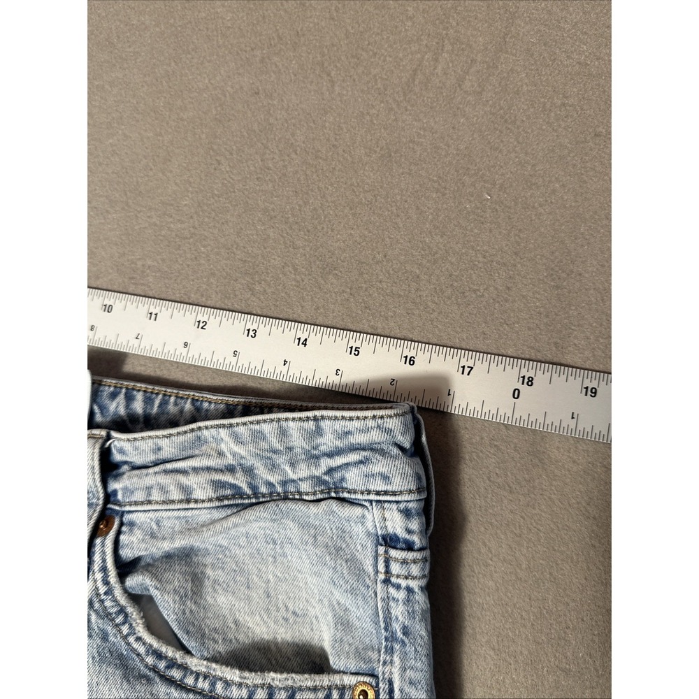 H&M Women's Acid Wash Denim Straight Regular High Waist Y2K - Picture 6 of 6